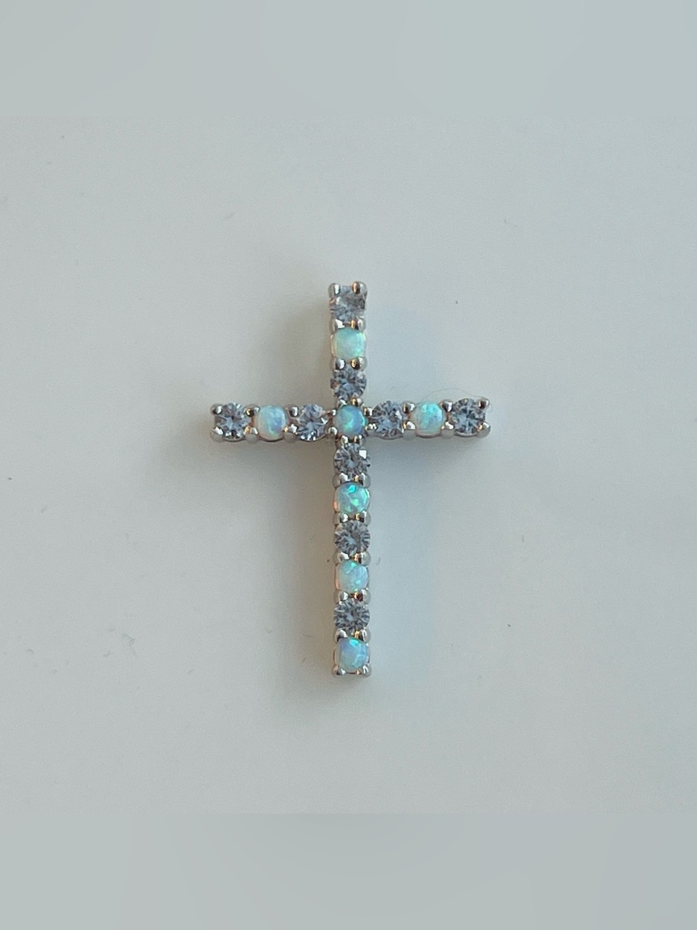 925 Sterling Silver | Opal Cross Pendant | NWOT